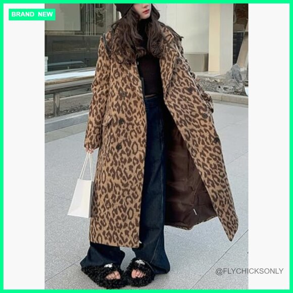 Wool Blend Long Pea Coat Double Breasted Notched Lapel Trench Overcoat - Picture 2 of 7